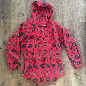 Vintage NILS red/gray/black Retro Anorak Jacket